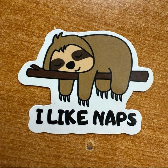 Cute Sloth Sticker - I Like Naps - Picture 1 of 1